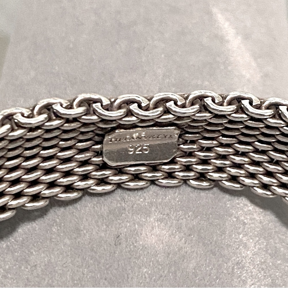 EUC Tiffany & Co 925 Sterling Silver Mesh Somerset
Bangle Bracelet - Medium - Picture 7 of 7